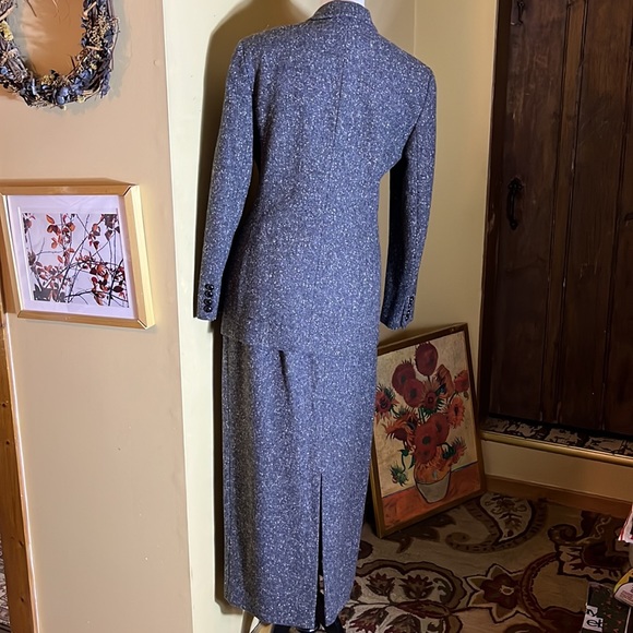 Vtg RALPH LAUREN Size 8 10 SkirtSuit Marled Gray Wool Preppy Classic Equestrian - Picture 5 of 16